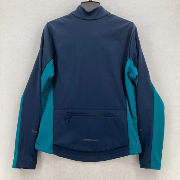 Pearl Izumi Cycling Jacket Mens Large Blue Color Block Soft Shell Outdoors - Picture 12 of 13